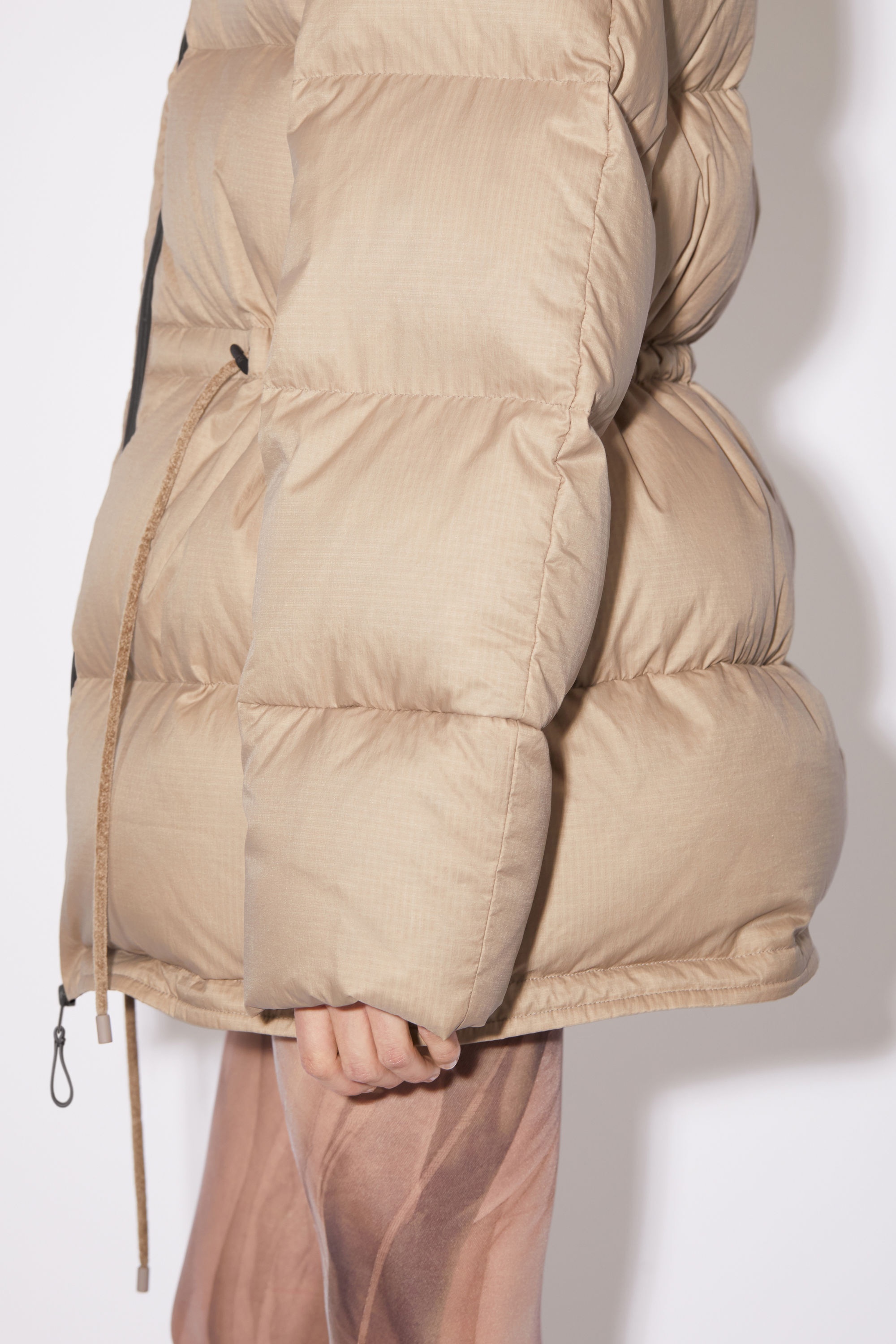 Hooded puffer jacket - Mushroom beige - 5