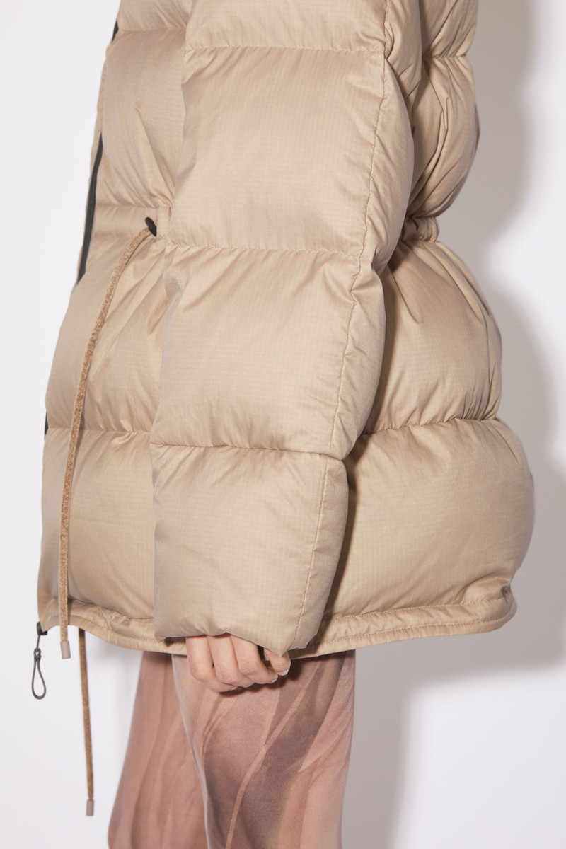 Hooded puffer jacket - Mushroom beige 5