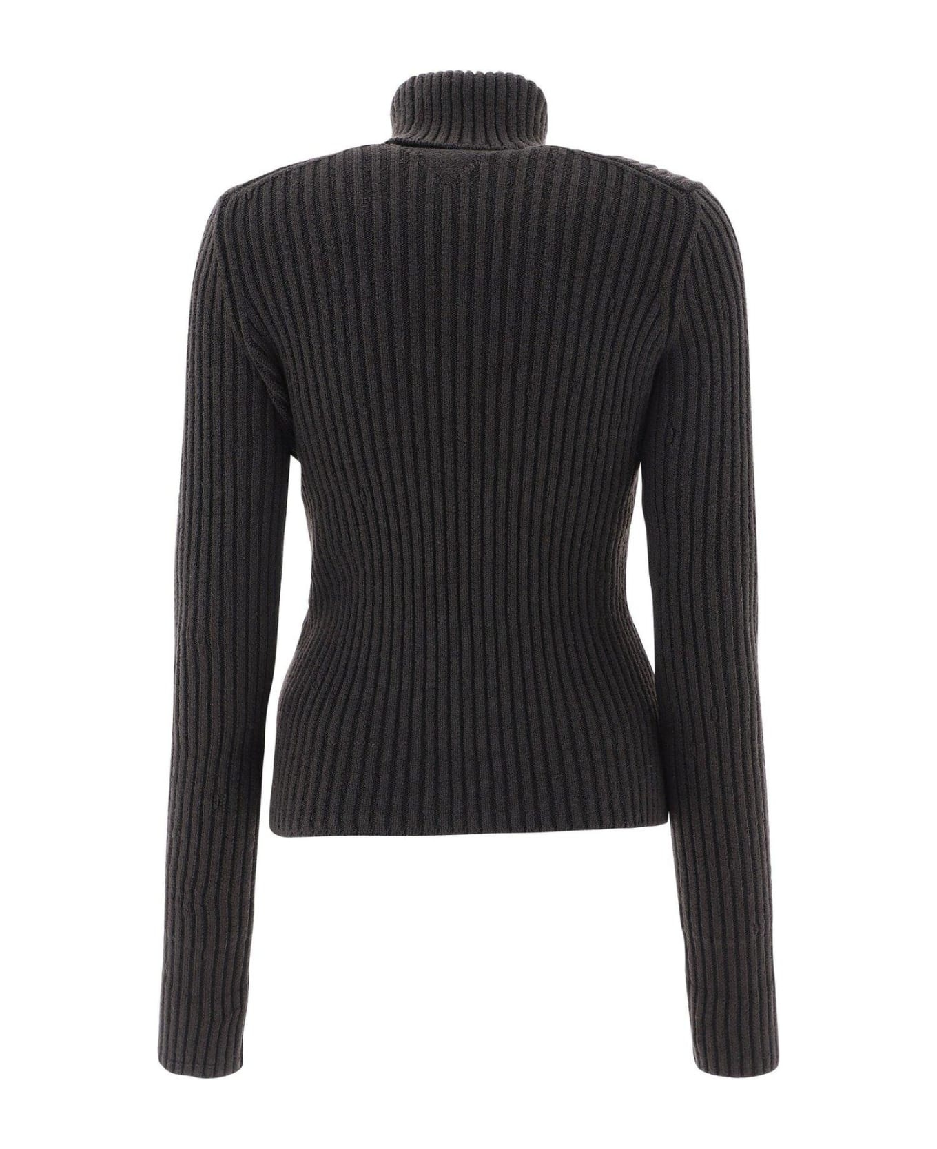 Rib Knit Turtleneck Jumper - 2