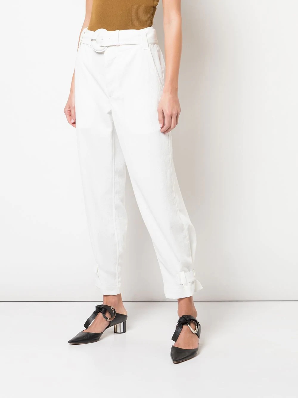 belted cropped trousers - 3