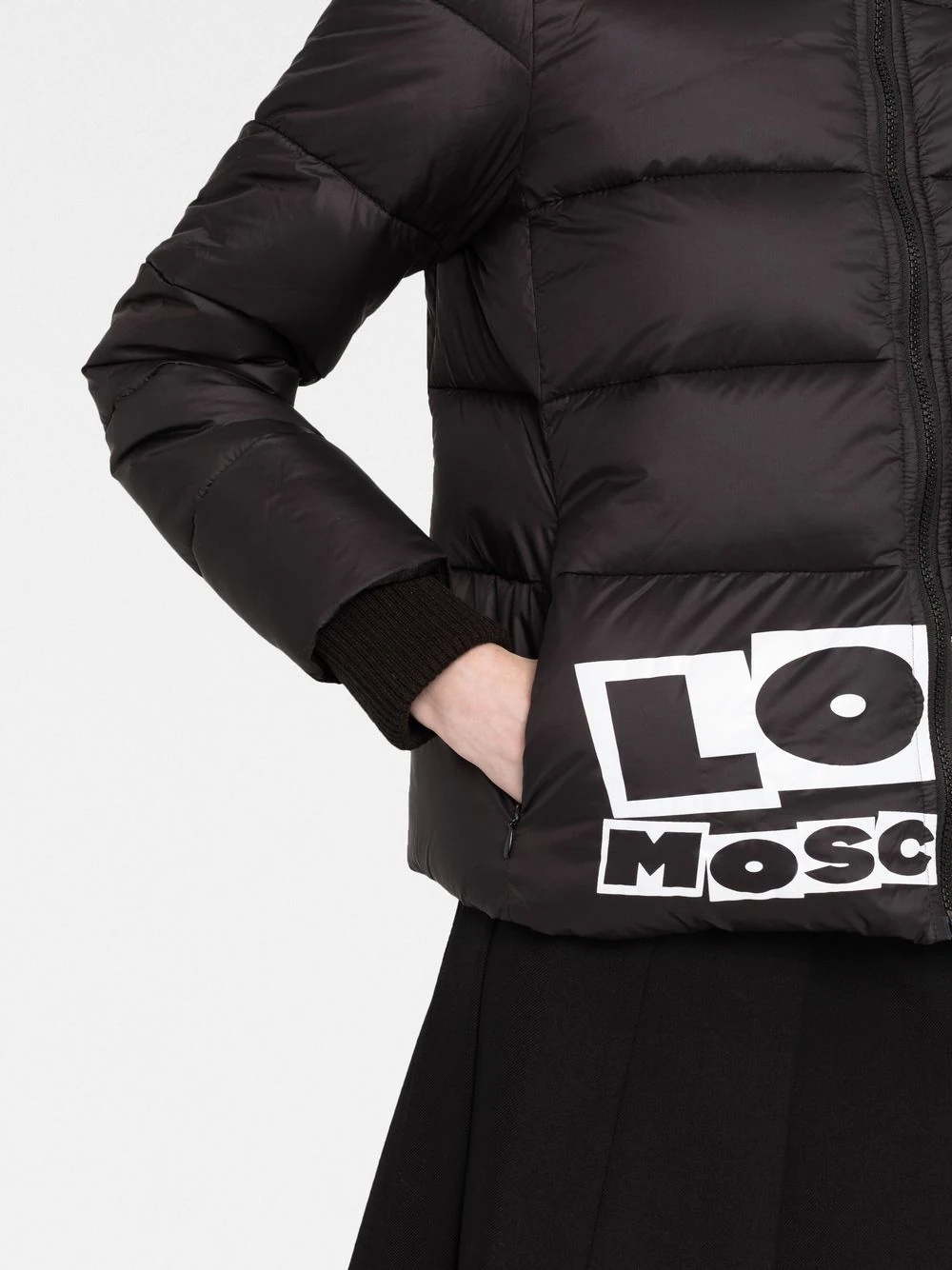 logo-print padded jacket - 3