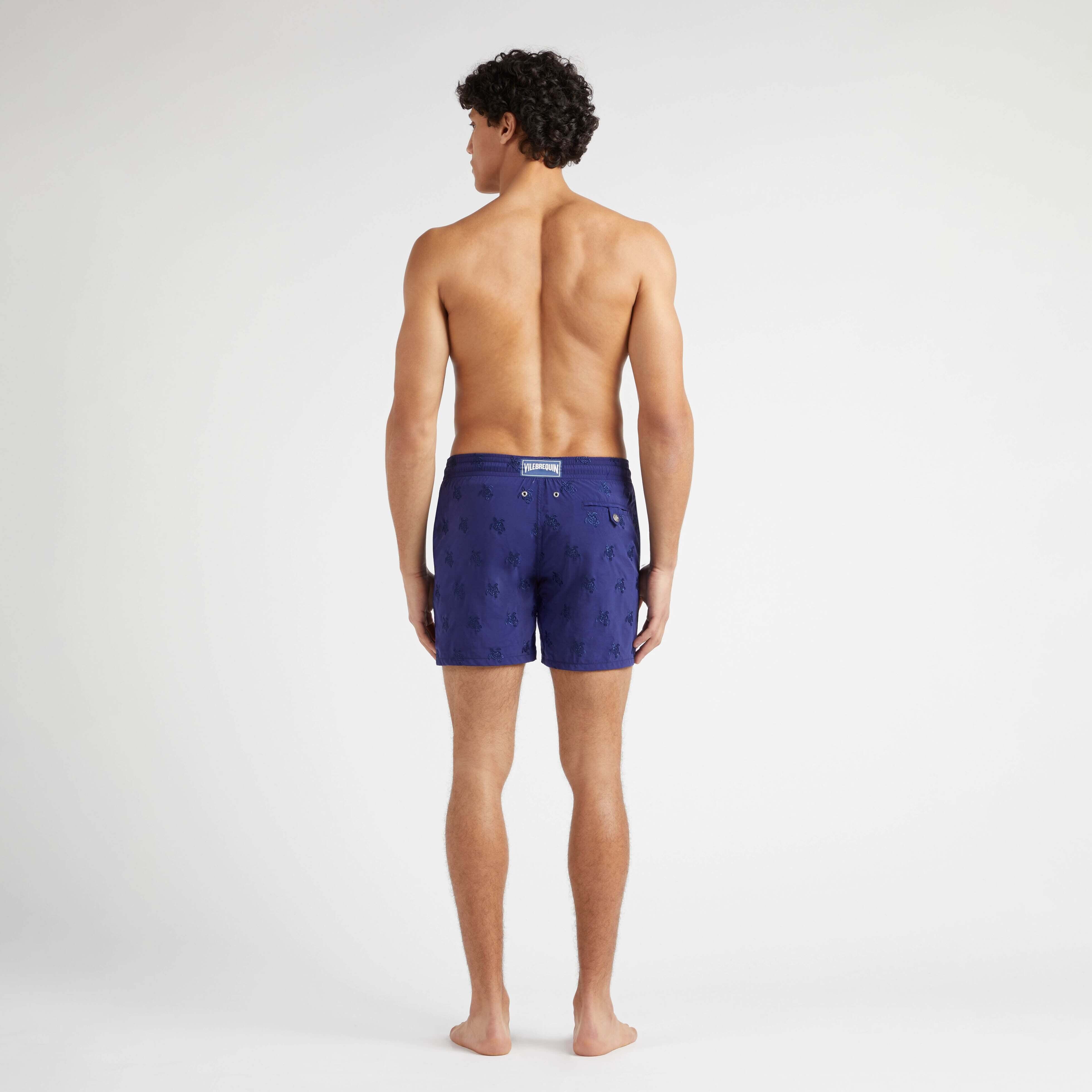 Men Swim Trunks Embroidered Micro Ronde des Tortues Diagonale - Limited Edition - 4