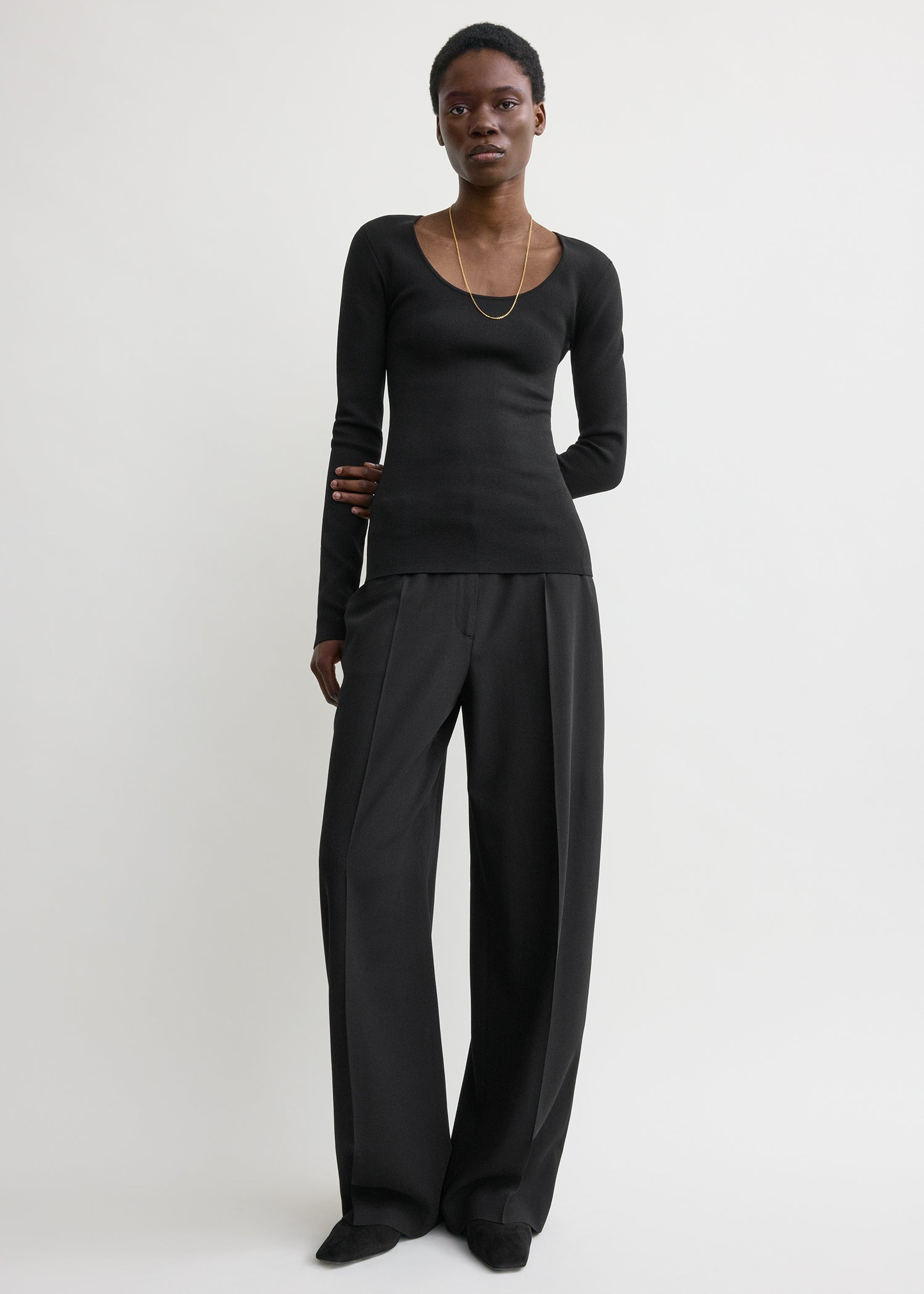 Compact knit top black - 3