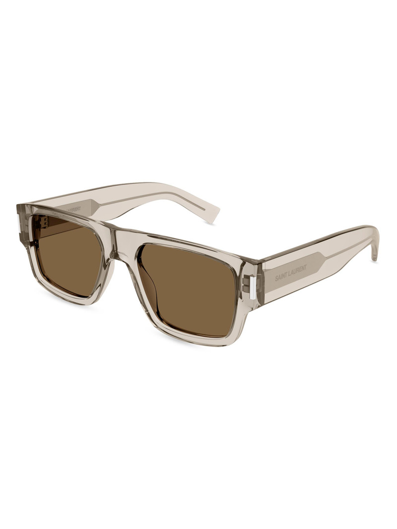 Men's Naked Wirecore 55MM Square Sunglasses - Translucent Beige Brown 1