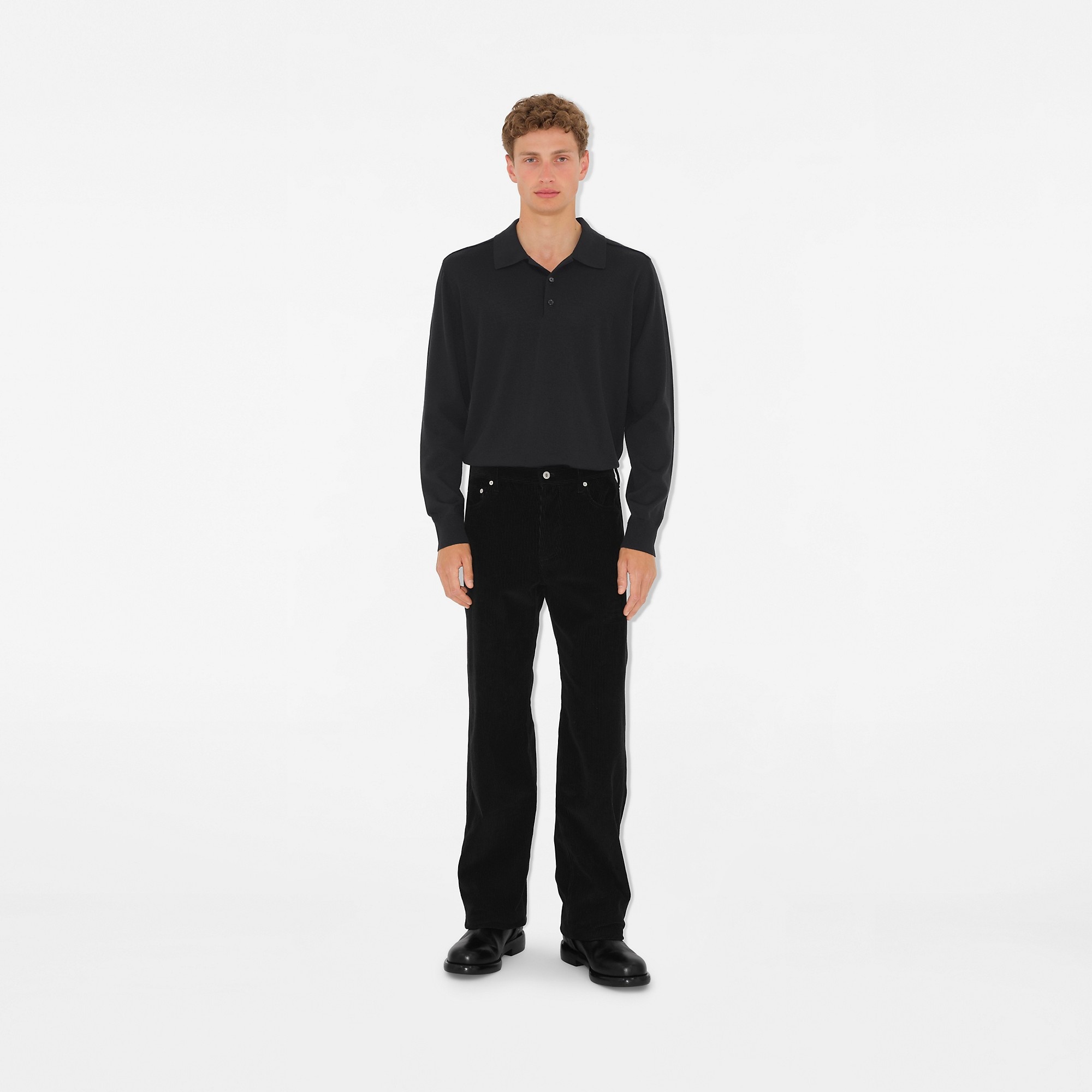 Long-sleeve Wool Polo Shirt - 2