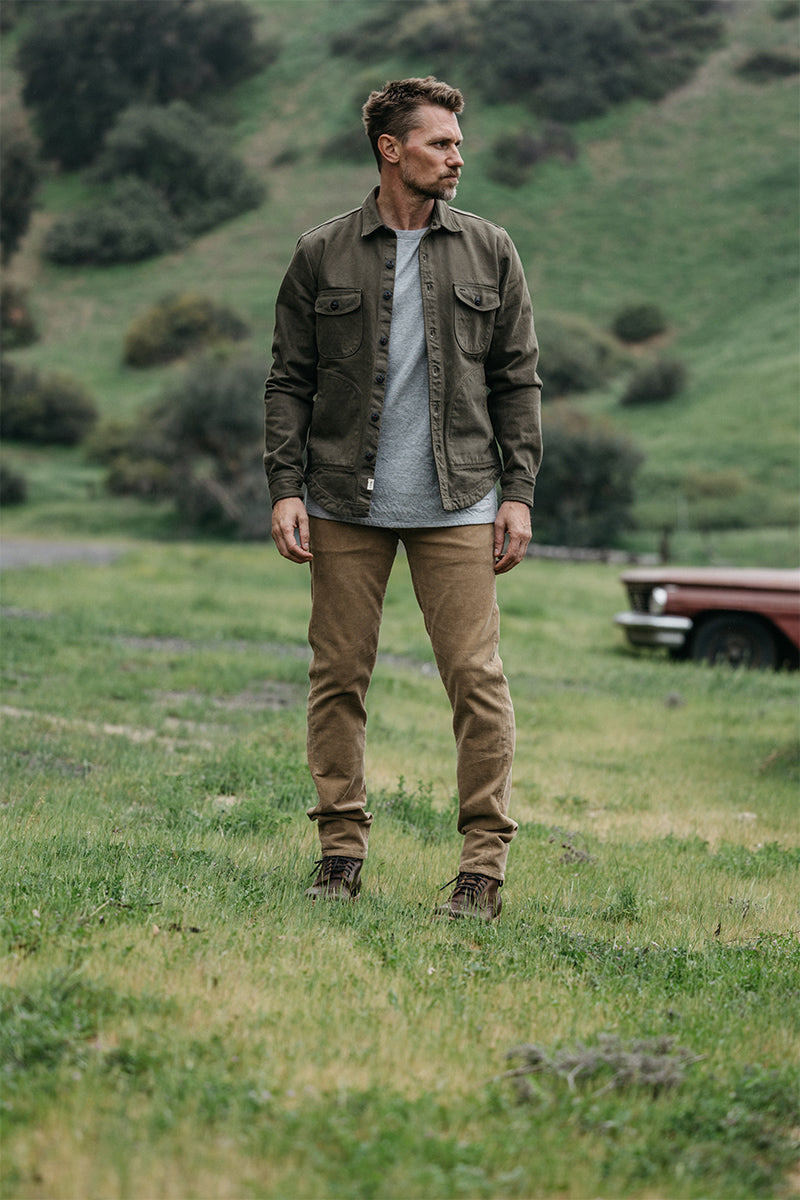 HIROSHI KATO The Anvil Natural Slub - Military Green 14oz Selvedge outlook