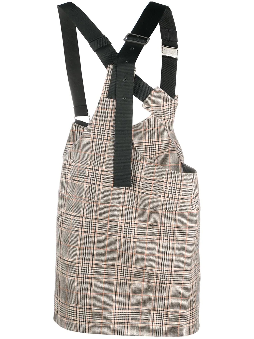 checked buckled-strap skirt - 1