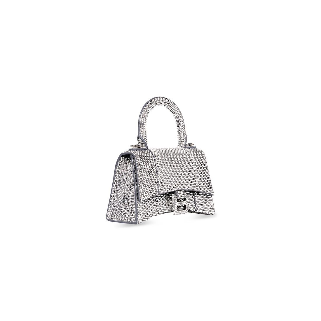 Women's Hourglass Xs Handbag With Rhinestones in Grey - 2
