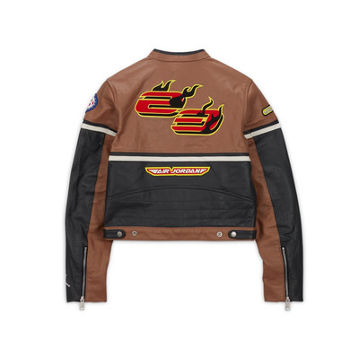 Jordan (WMNS) Air Jordan x Travis Scott Leather Moto Jacket 'Archaeo Brown' DX6168-256 outlook