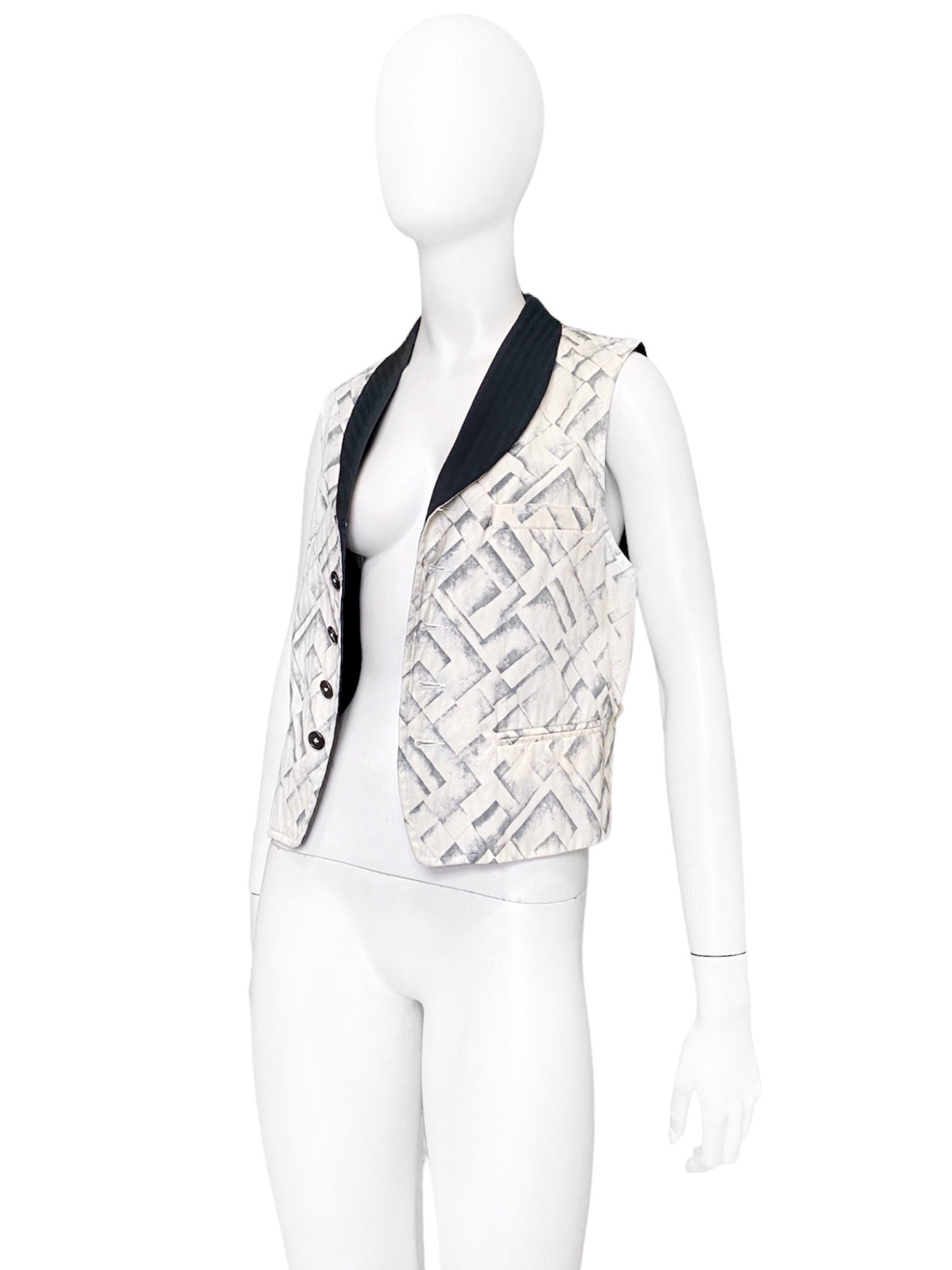 Ann Demeulemeester Spring 2008 Abstract Tyre Print Gillet Vest Top XS - 6