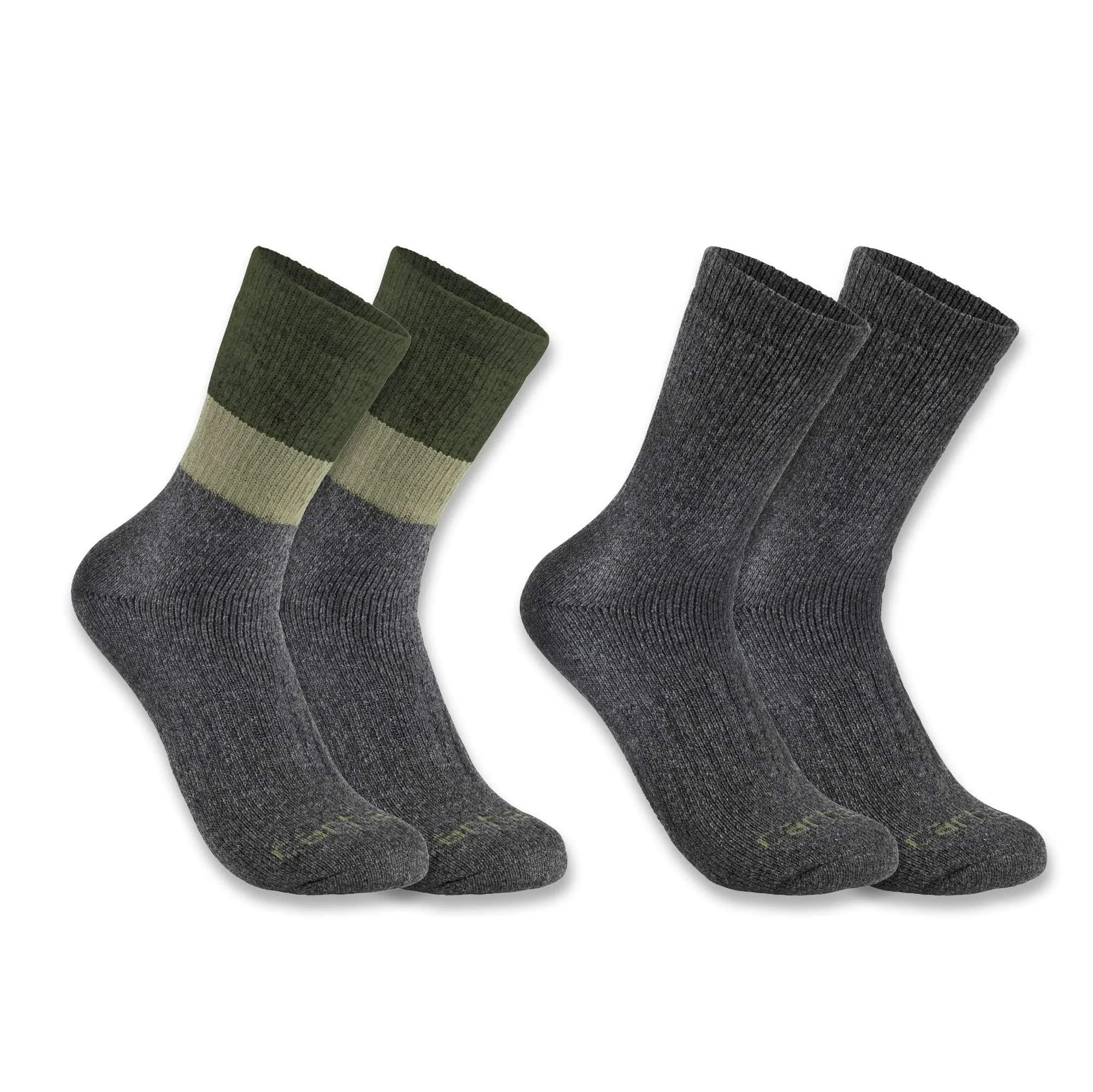 Midweight Synthetic-Wool Blend Colorblock Crew Sock 2-Pack - 1