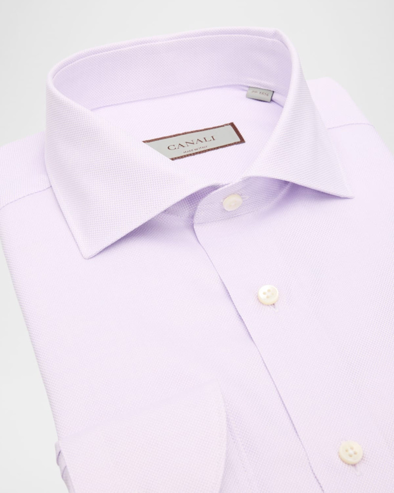 Canali Men's Solid Cotton Dobby Dress Shirt outlook