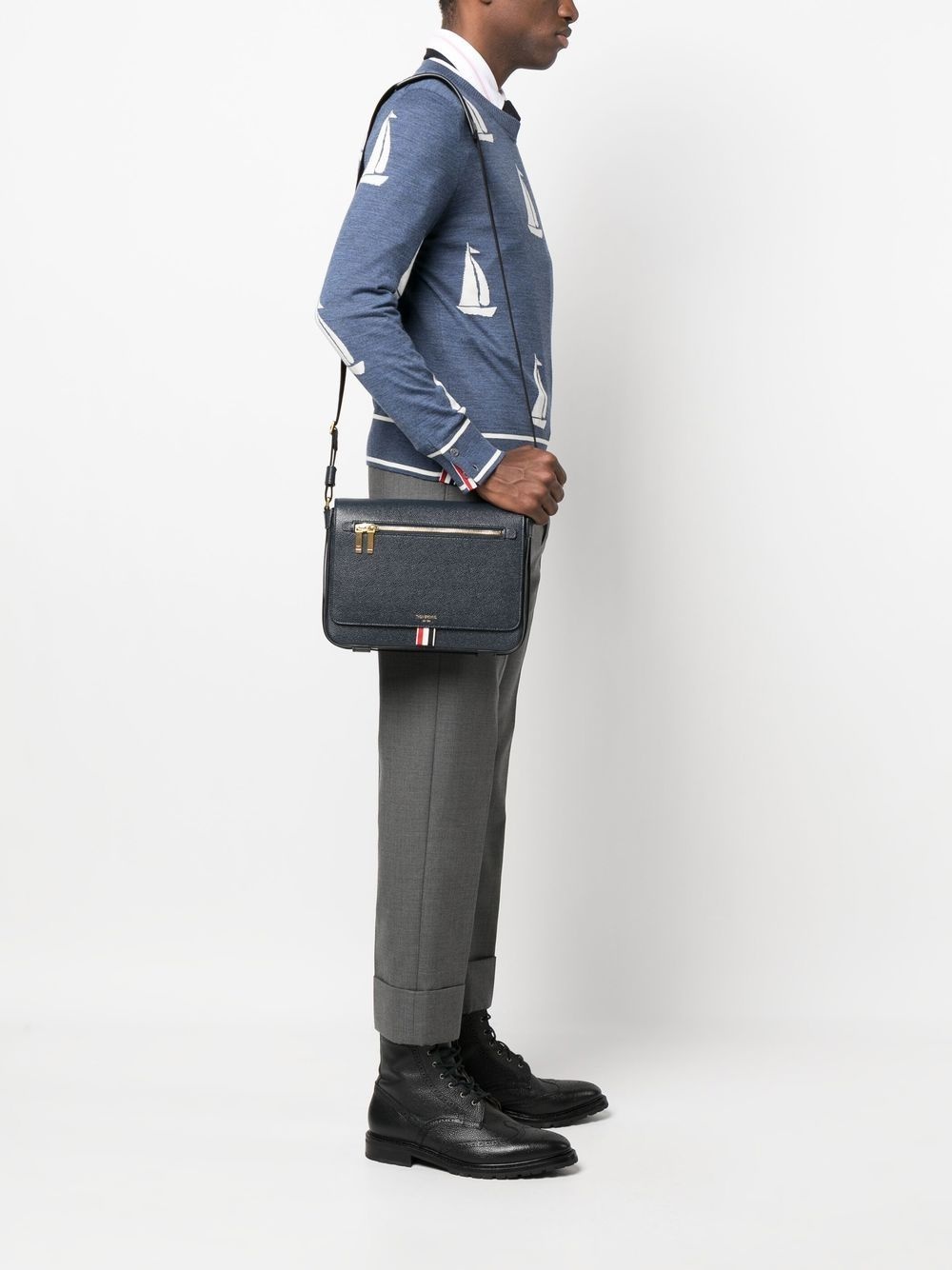 embossed-logo reporter bag - 2