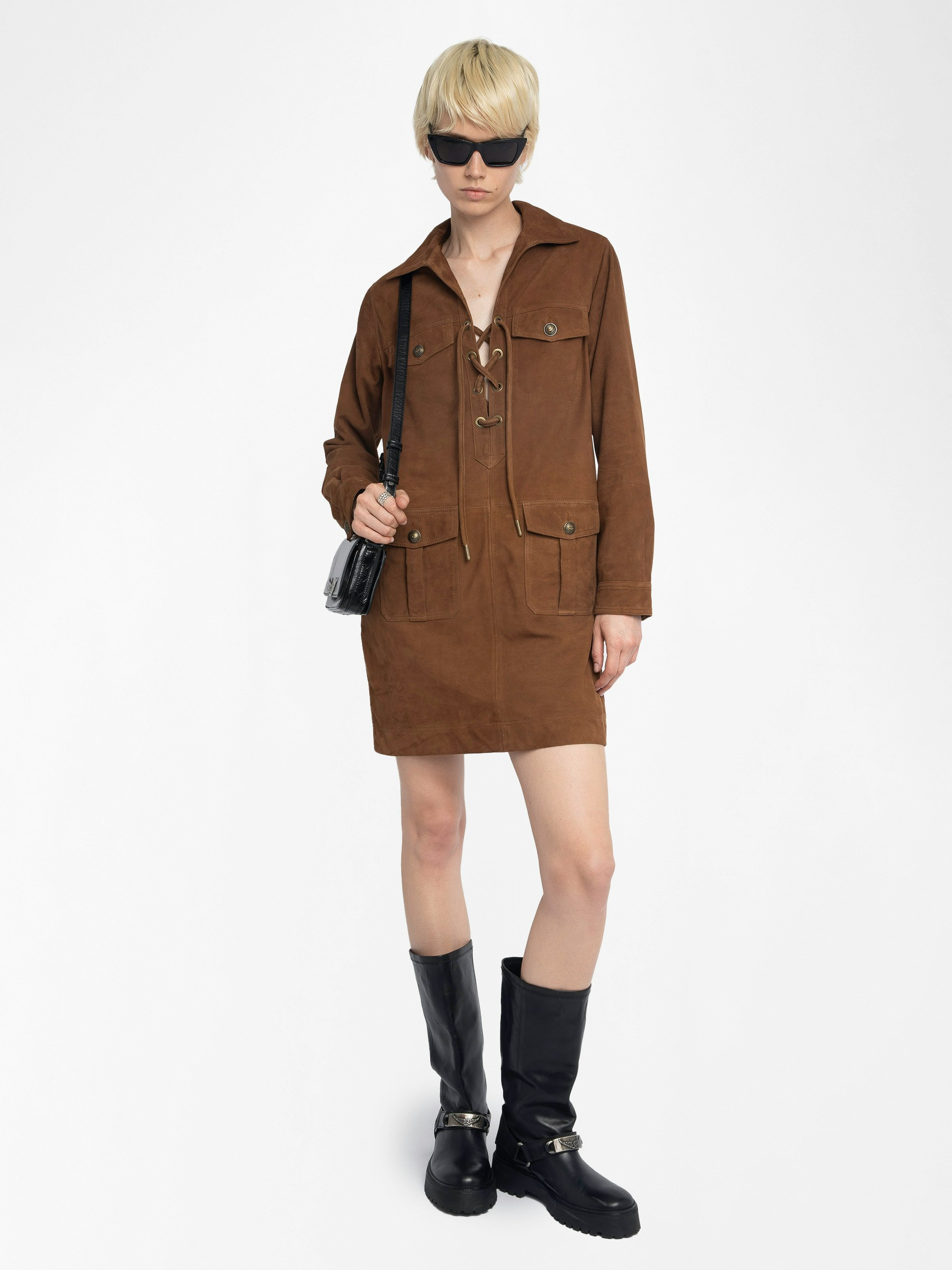 Remacha Suede Leather Dress - 3