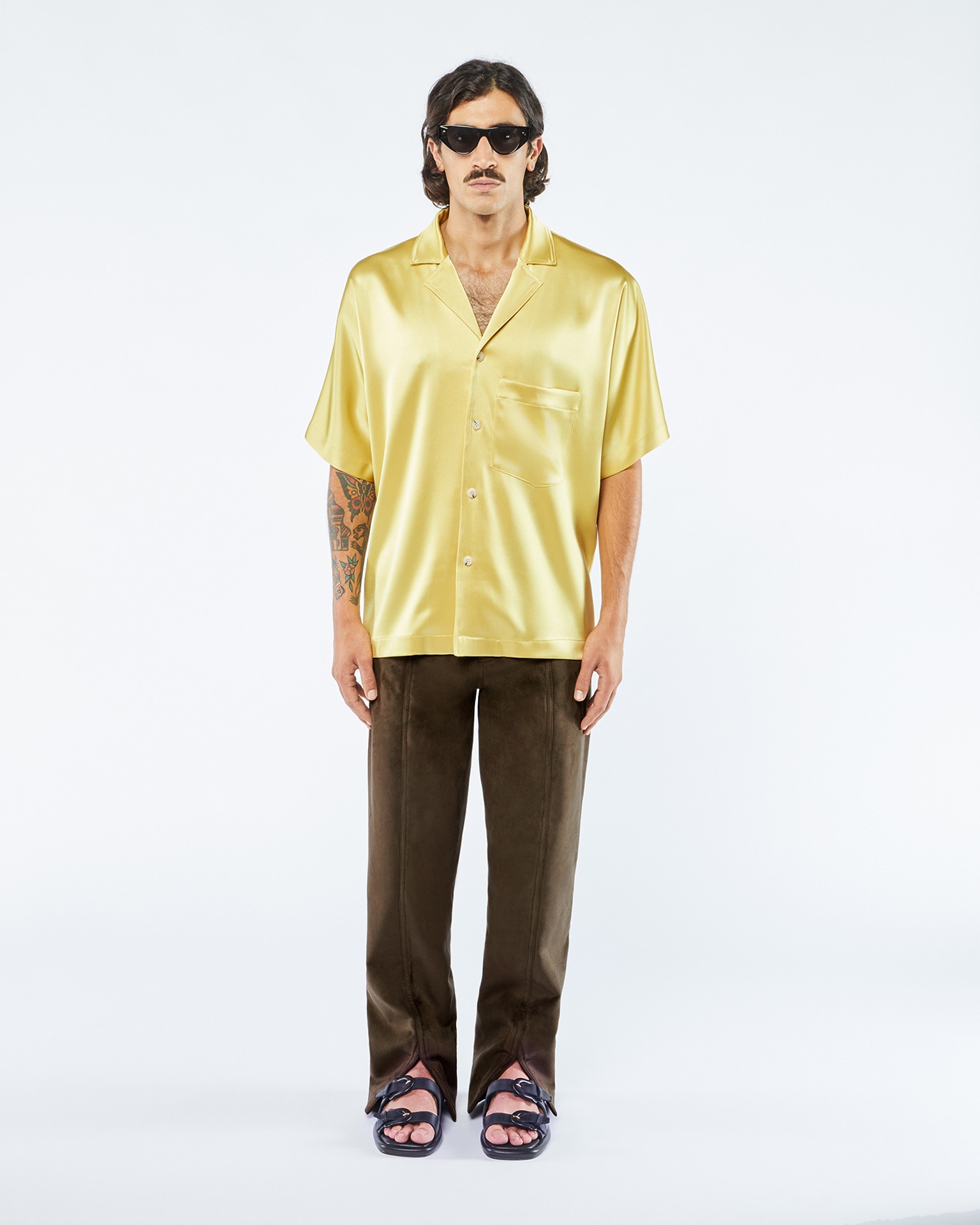 YUKI - Slip satin shirt - Yellow - 1