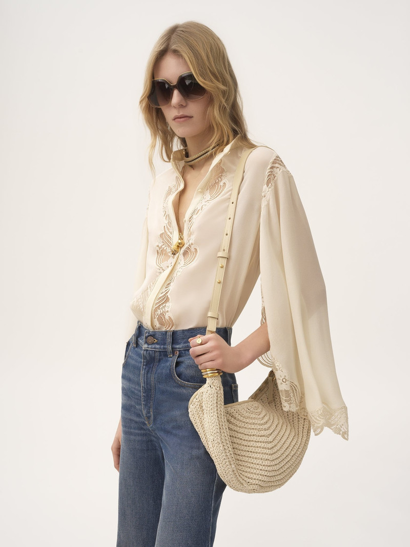 Chloé SMALL BRACELET HOBO BAG IN CROCHET outlook