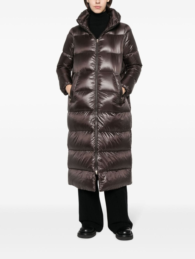 Herno funnel-neck quilted down midi coat outlook