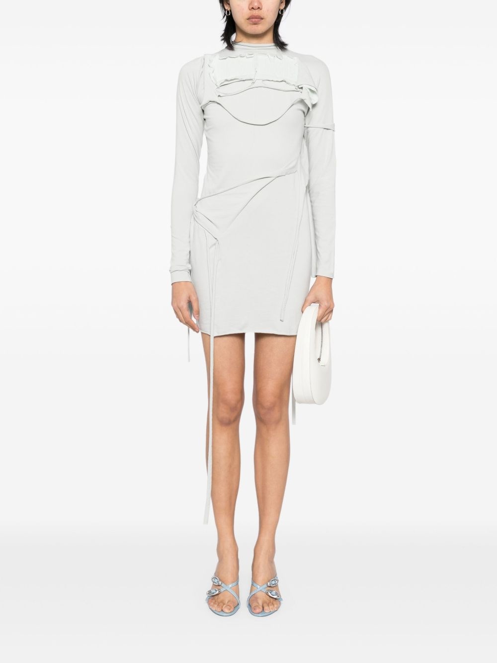 mini deconstructed long-sleeved dress - 2