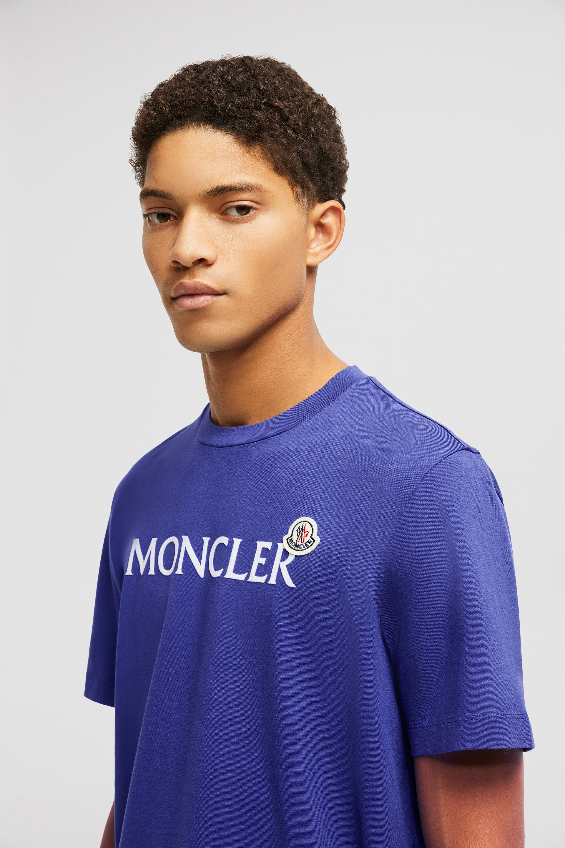 Flocked Logo Cotton T-Shirt - 4