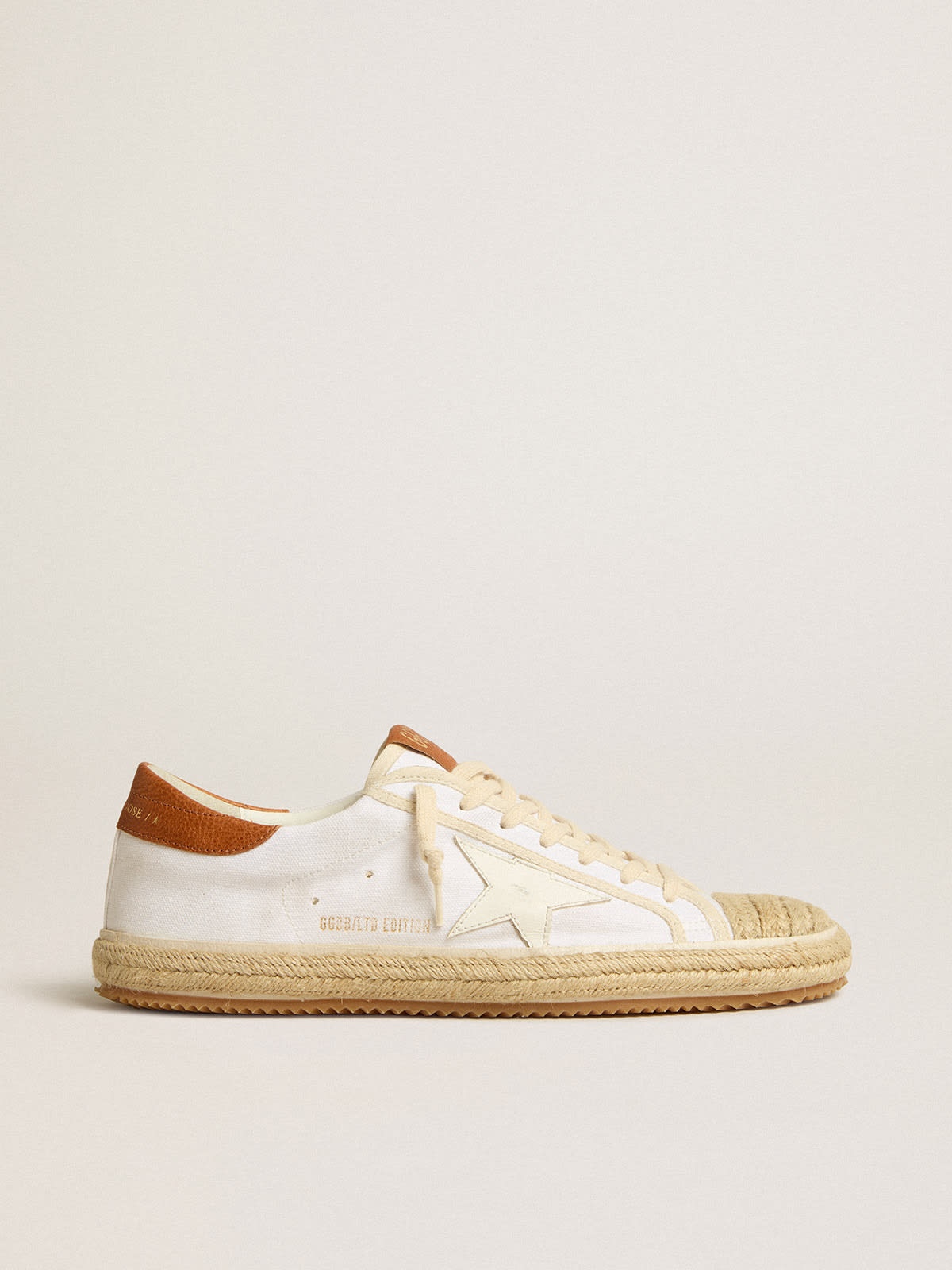★関税込★Golden ★Superstar canvas men's sneakers★ Men's Super-Star in white leather with midnight-blue canvas