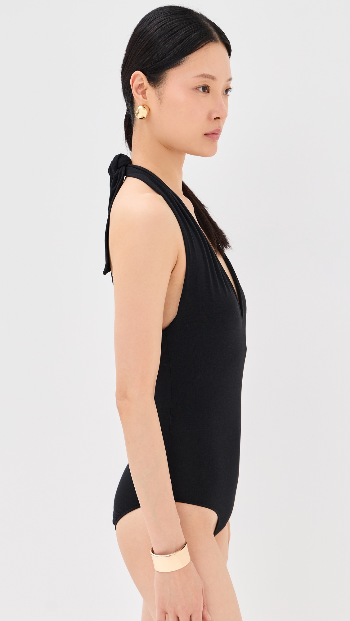 Cotton Tencel Halter Bodysuit - 3