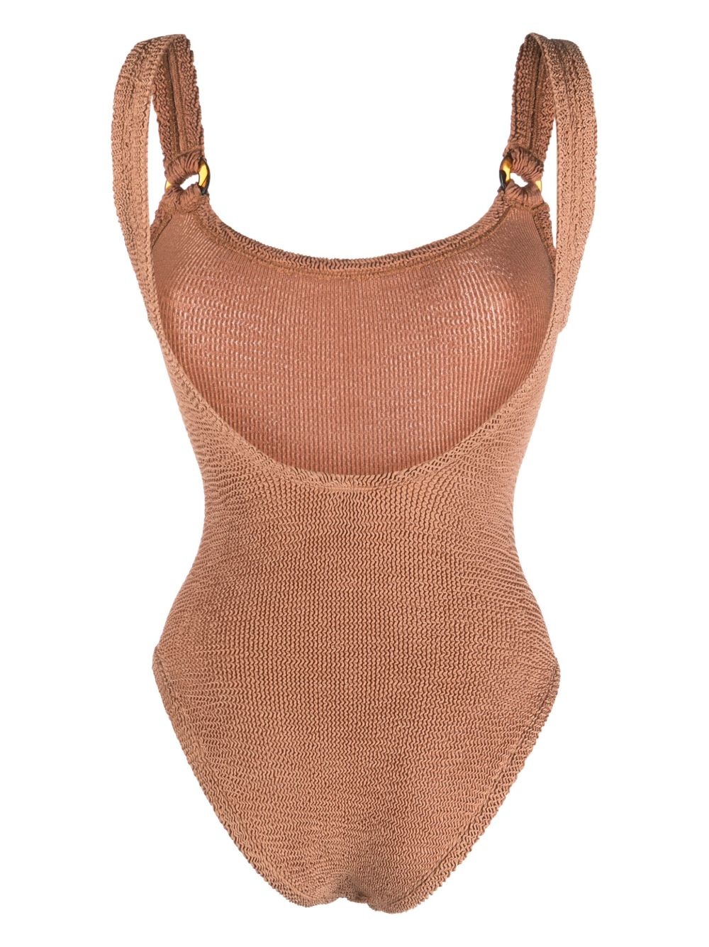 Domino scoop-neck crinkled swimsuit - 2