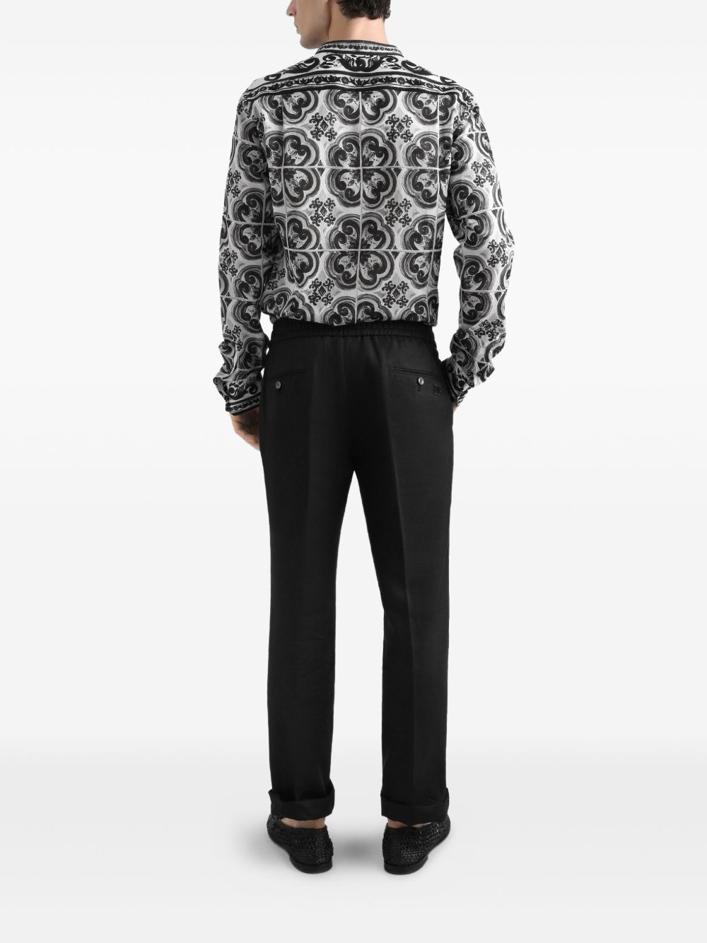 drawstring-waist pleated trousers - 3