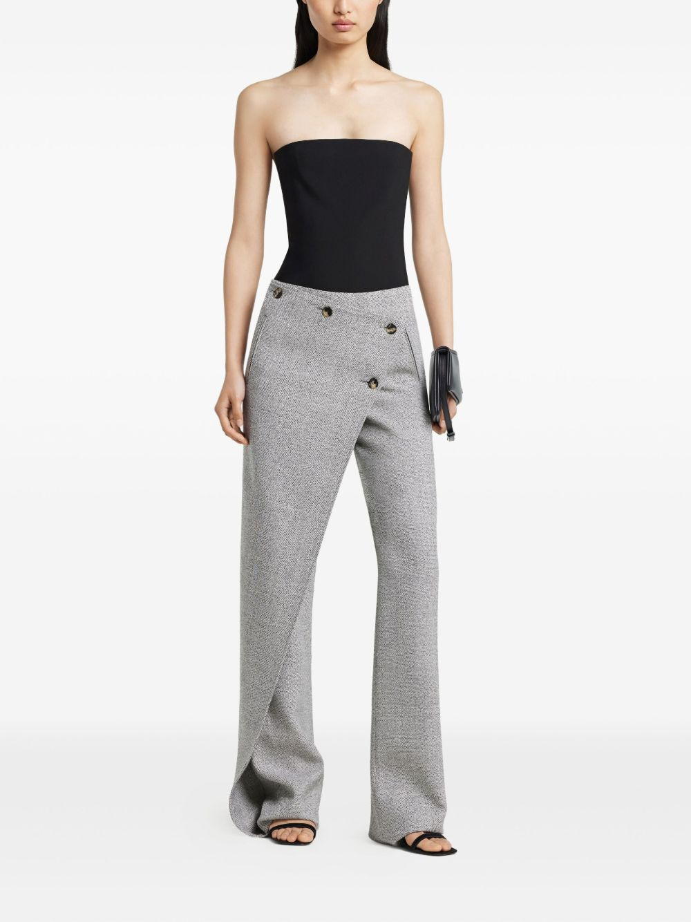 strapless button-fastening bodysuit - 2