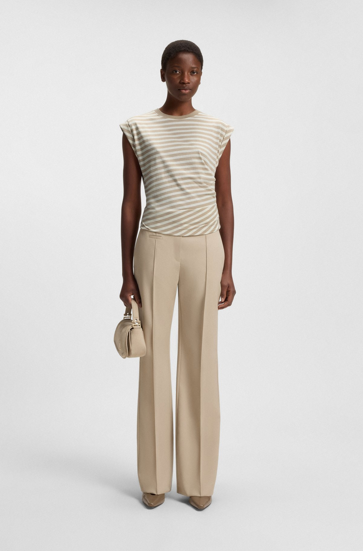 STRIPED TOP IN COTTON JERSEY WITH GATHERED WAIST - 3