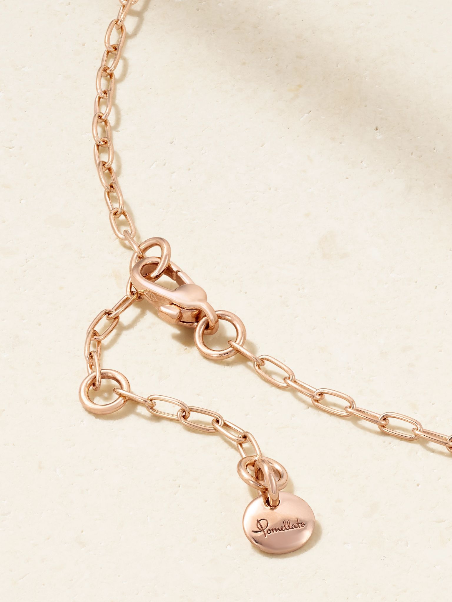 Iconica 18-karat rose gold, rhodium-plated and diamond necklace Gold - 3