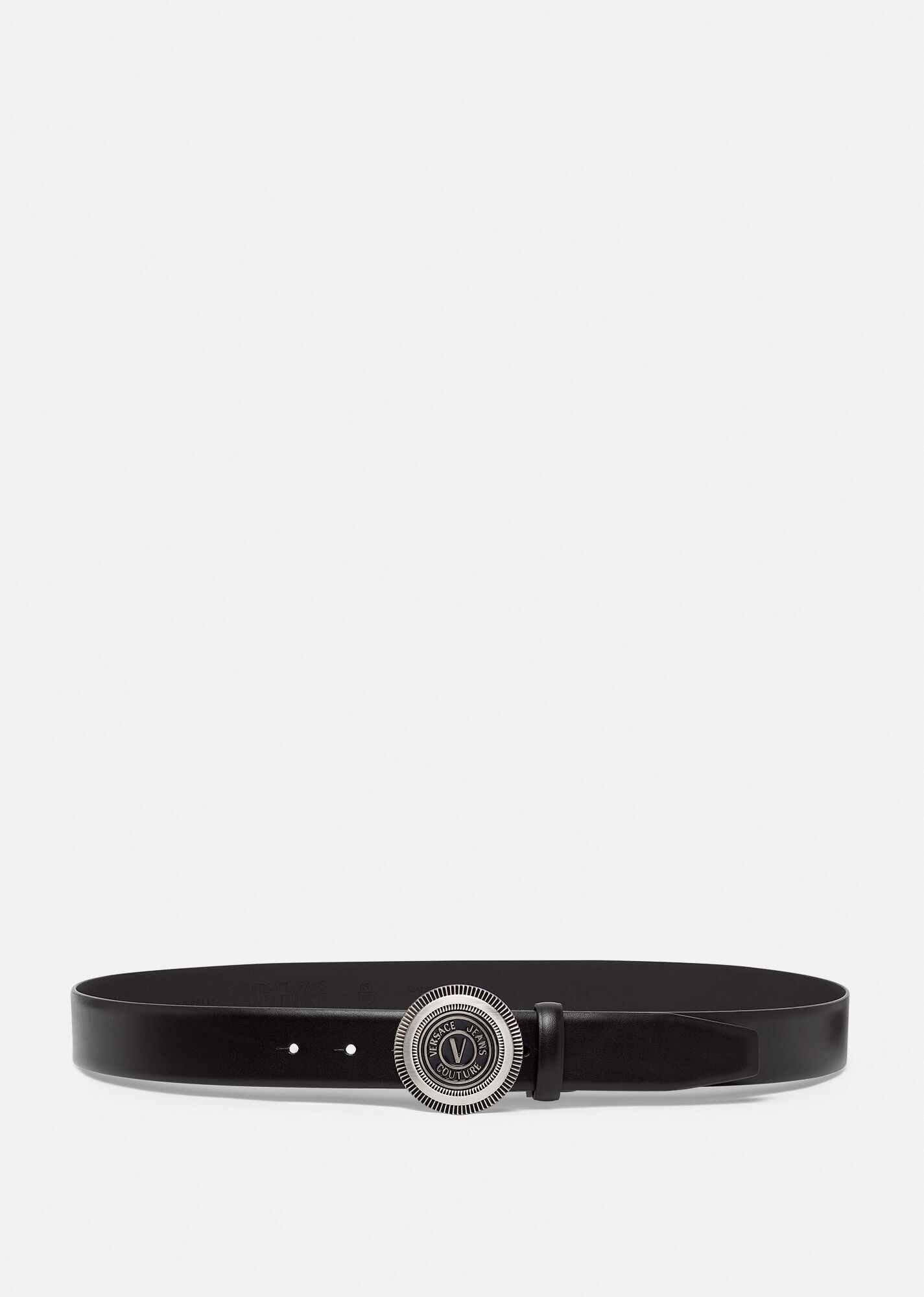 V-Emblem Round Buckle Belt - 1