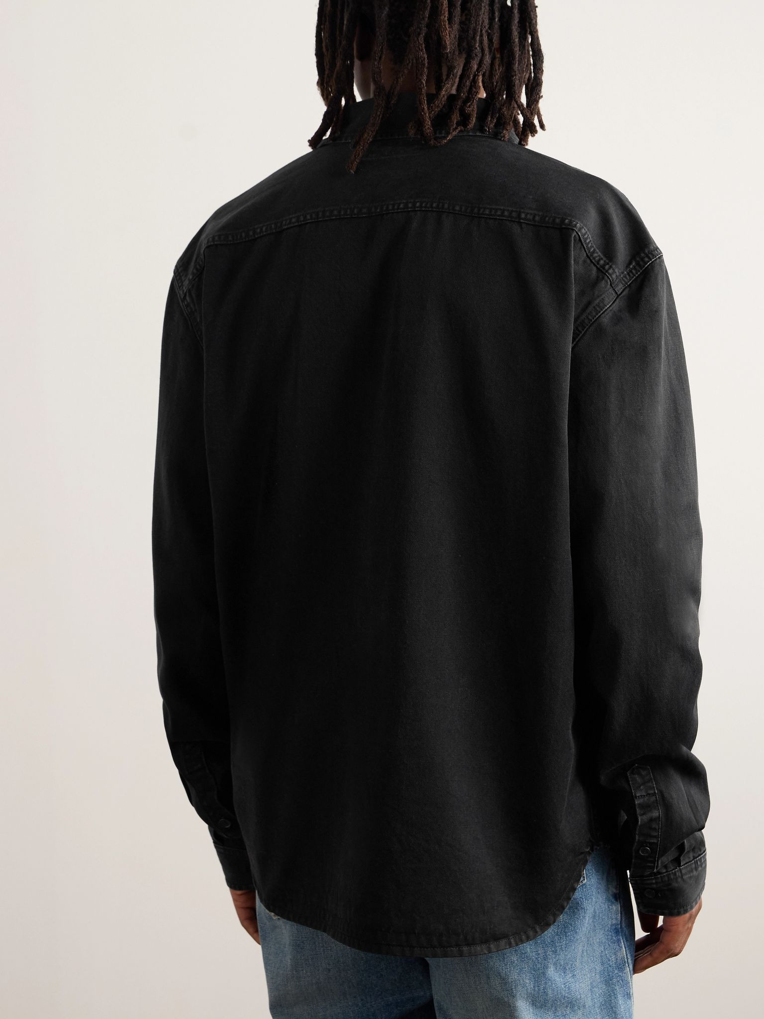 Cotton and Lyocell-Blend Denim Shirt Black - 3