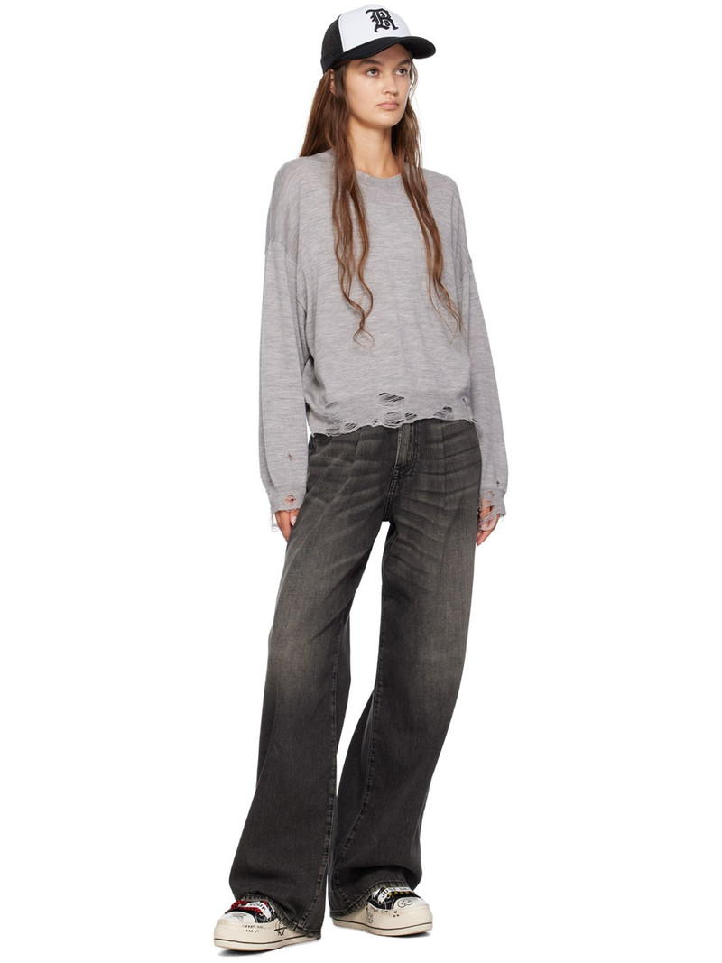 R13 Gray Distressed Sweatshirt outlook