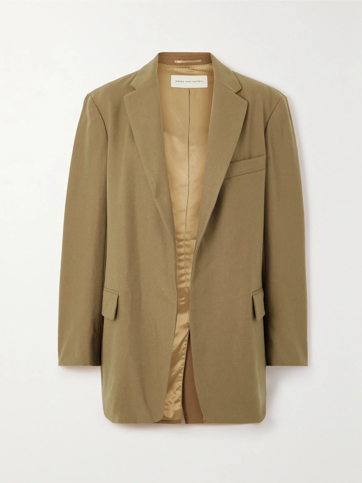 Wool-blend twill blazer Camel - 1