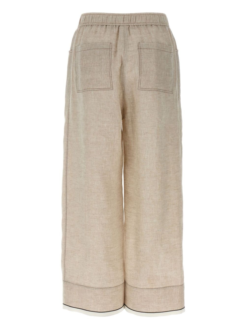 Linen wide-leg trousers - 4