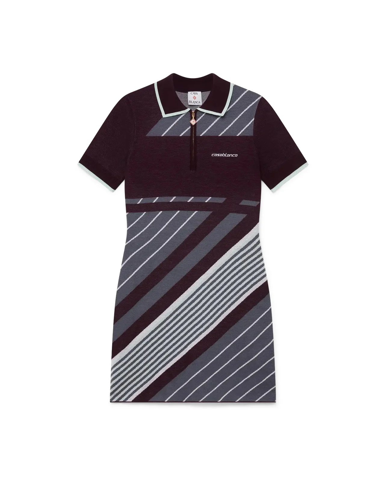 Diagonal Tennis Merino Polo Dress | Casablanca Paris - 1