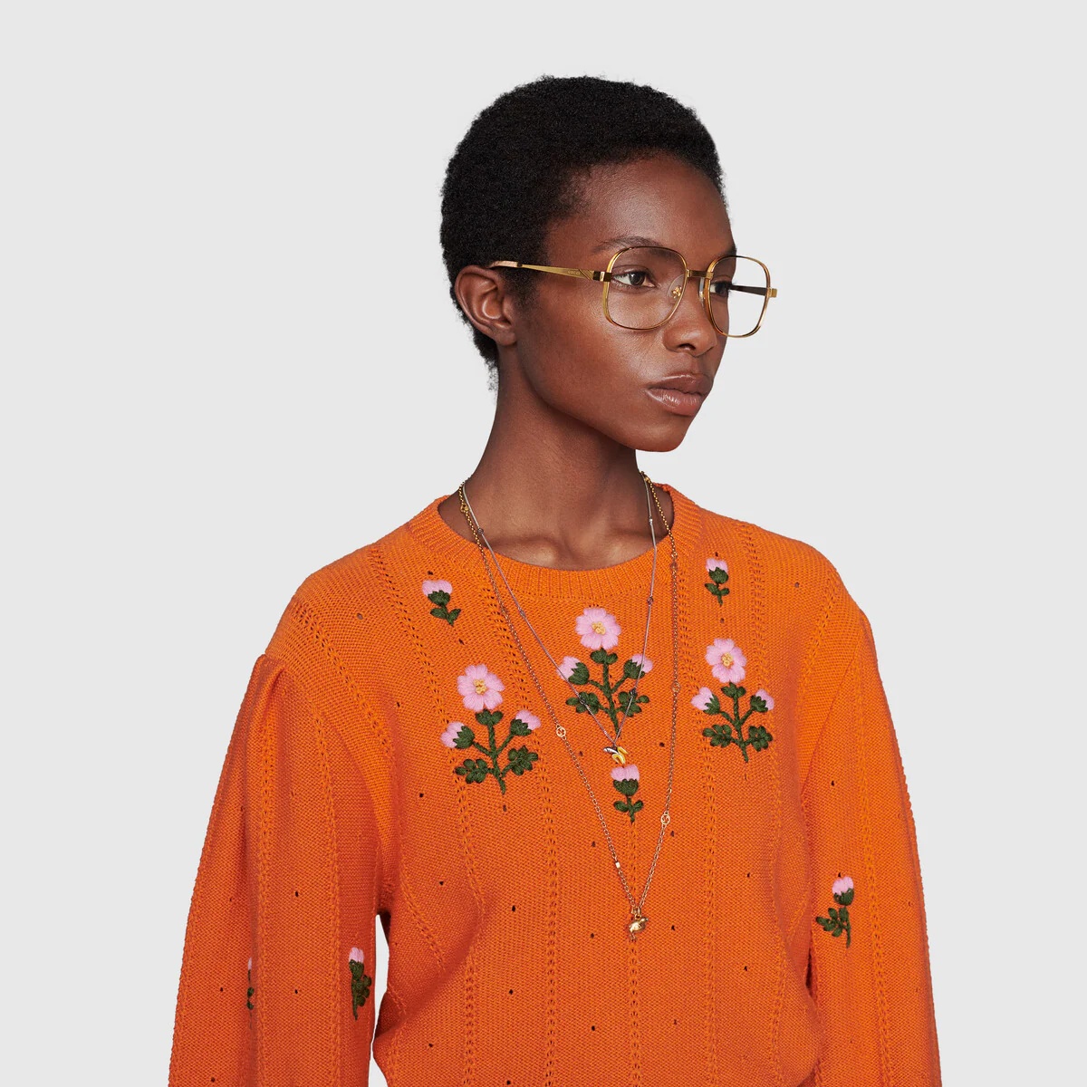 Floral wool and cotton knit - 5