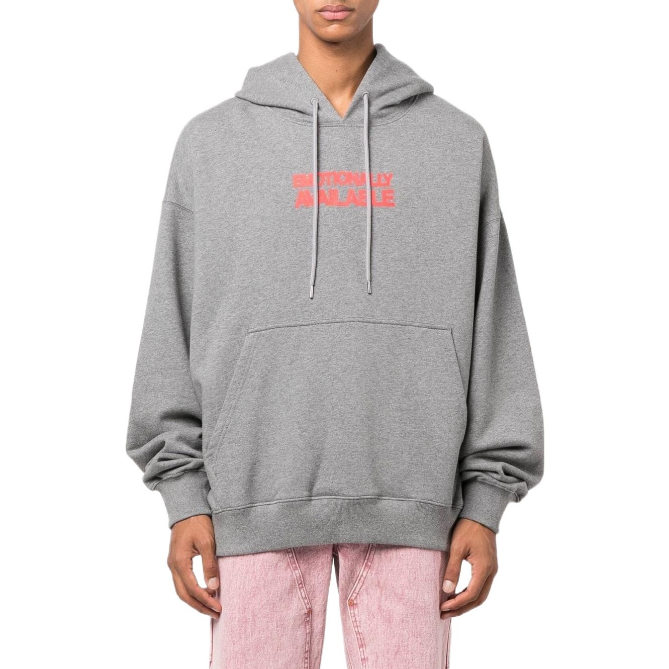 Off-White Slogan Print Hoodie 'Grey' OMBB085F22FLE0070825 - 3