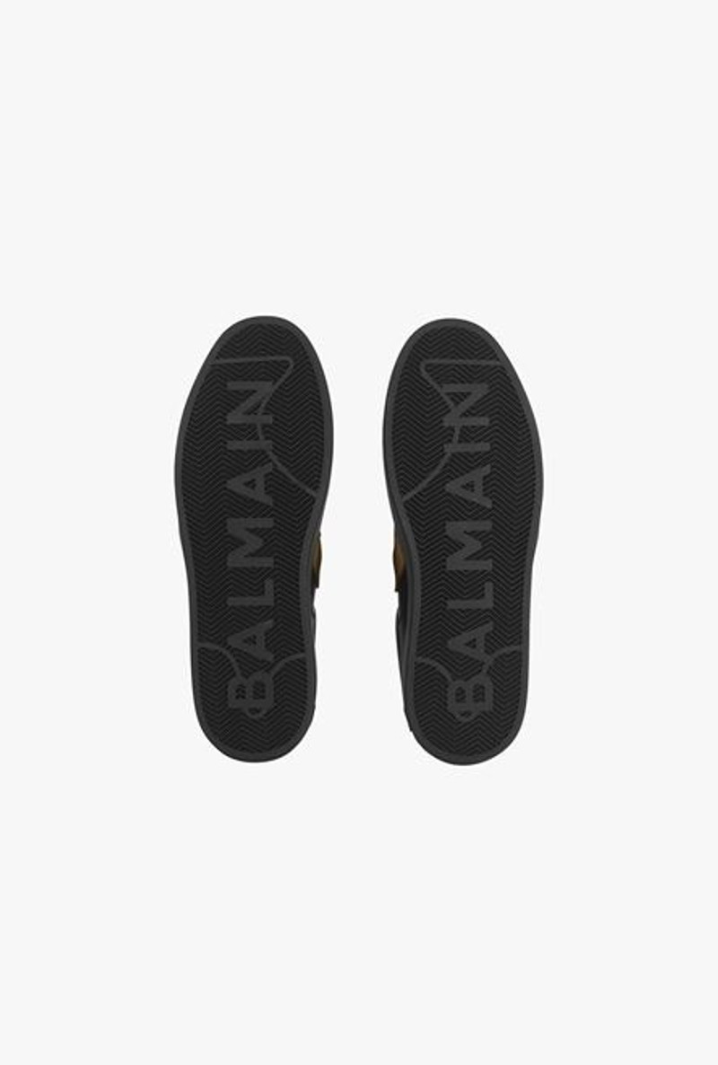 Black and gold leather and suede B-Skate sneakers 5