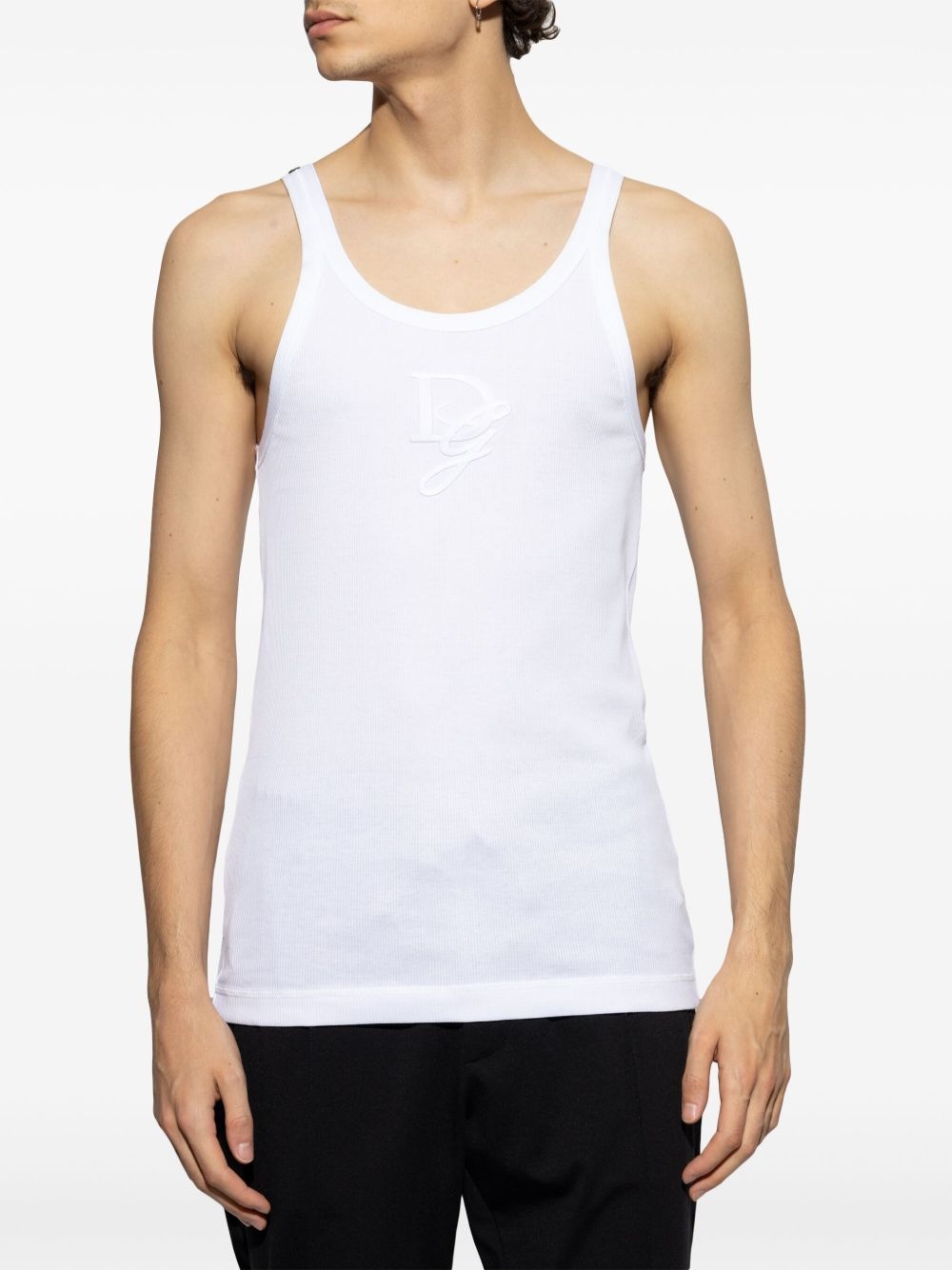 logo-embroidered vest - 3