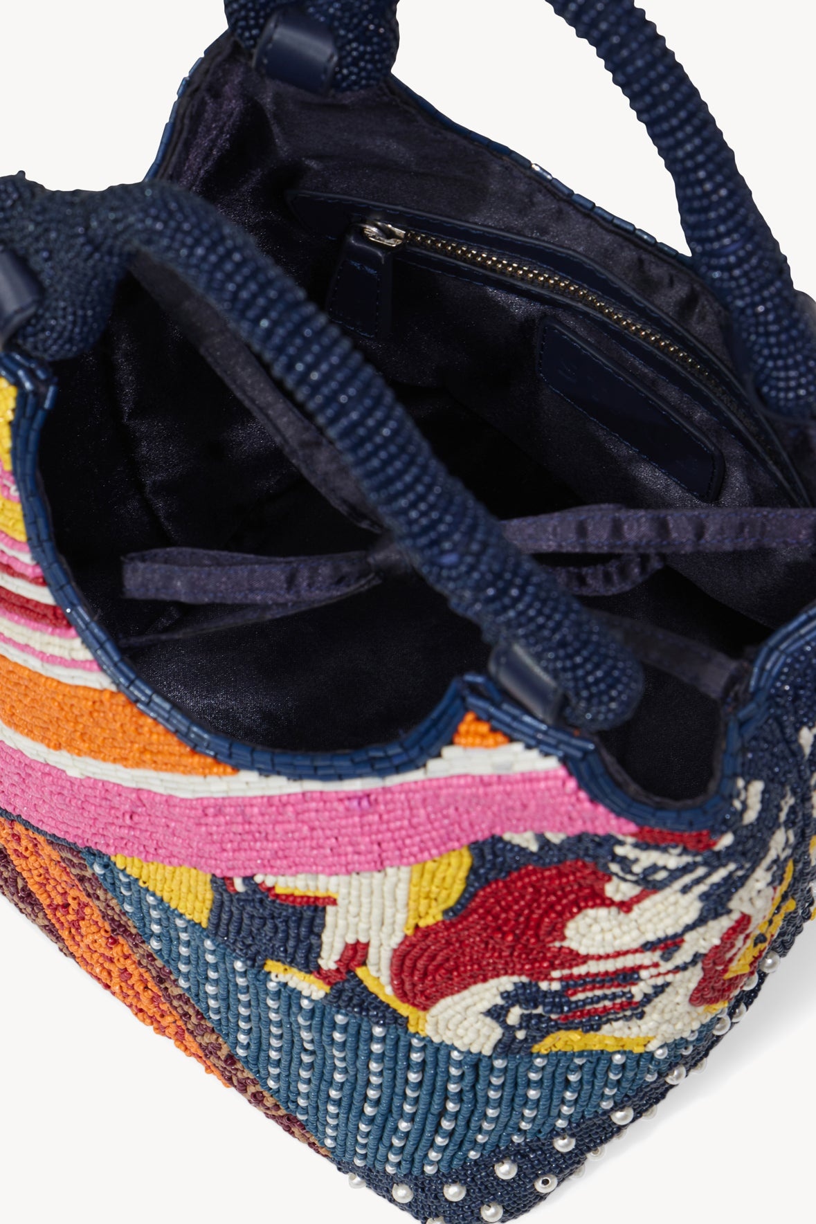 STAUD BEADED COTE BAG PATCHWORK FOULARD - 5