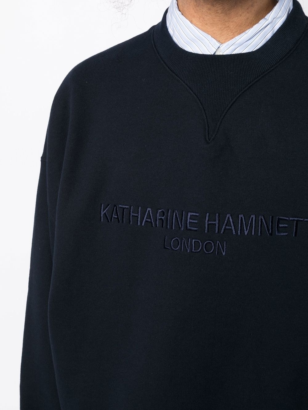embroidered-logo cotton sweatshirt - 5
