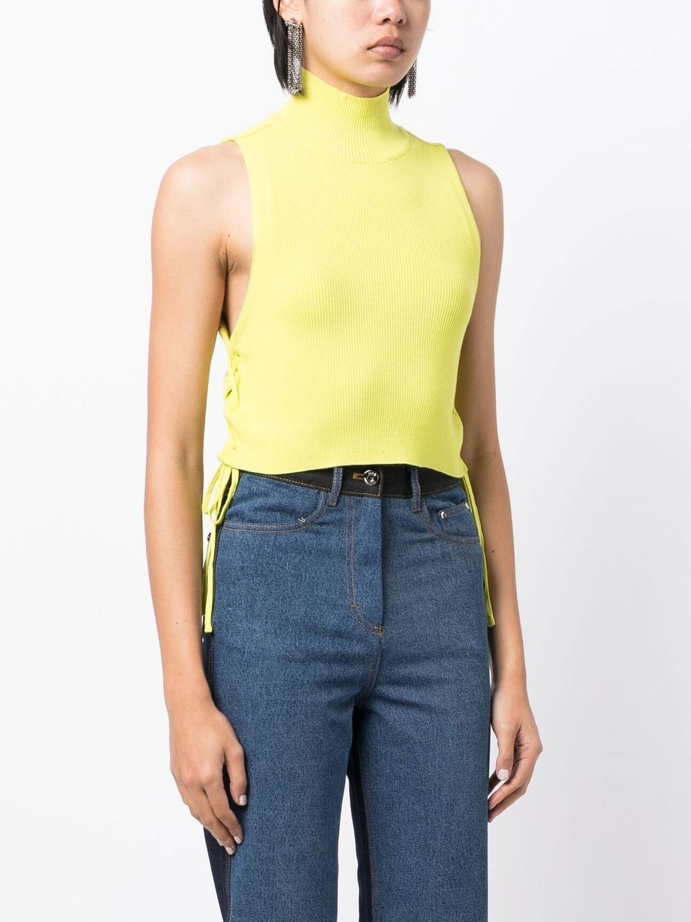 lace-up detail vest top - 3
