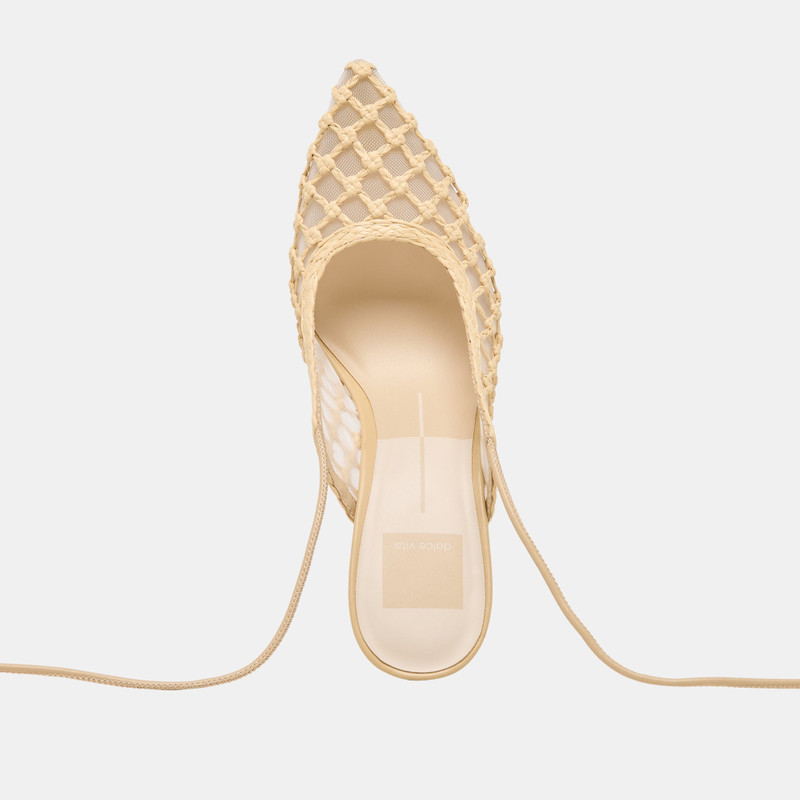 YAEL HEELS LT NATURAL WOVEN RAFFIA 8