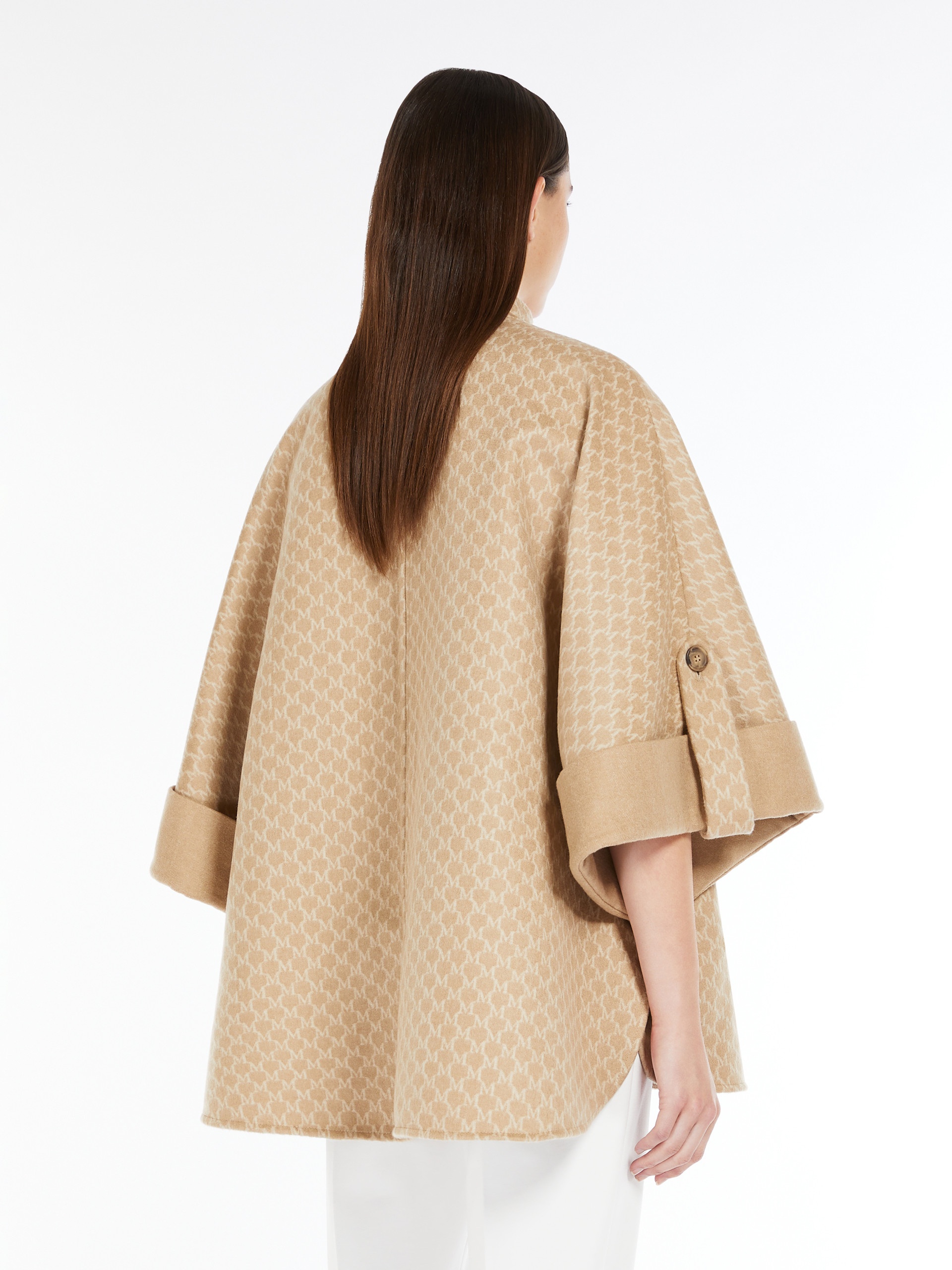 MARINA Jacquard-knit wool and cashmere cape - 4