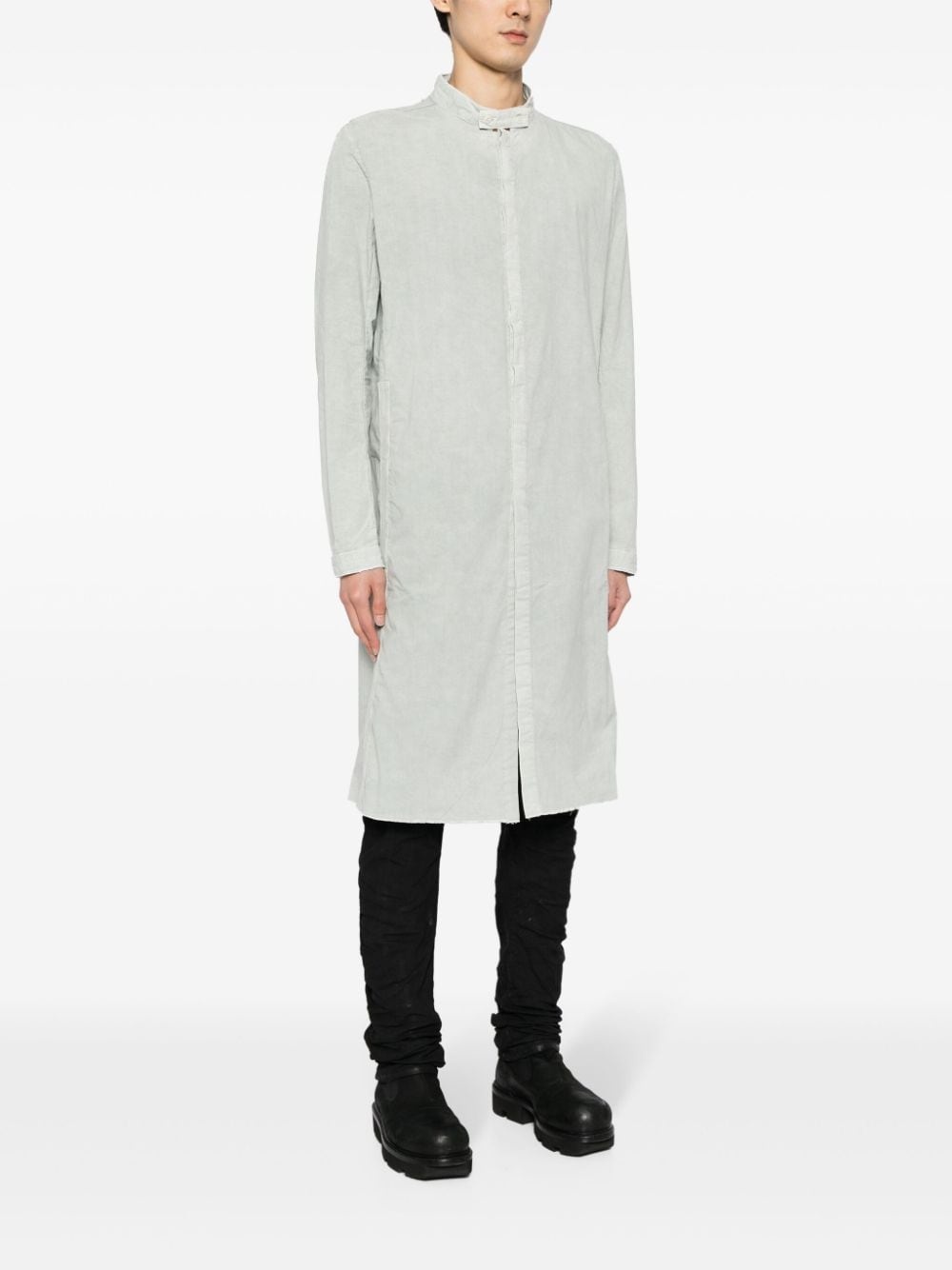 cotton-linen long shirt - 3
