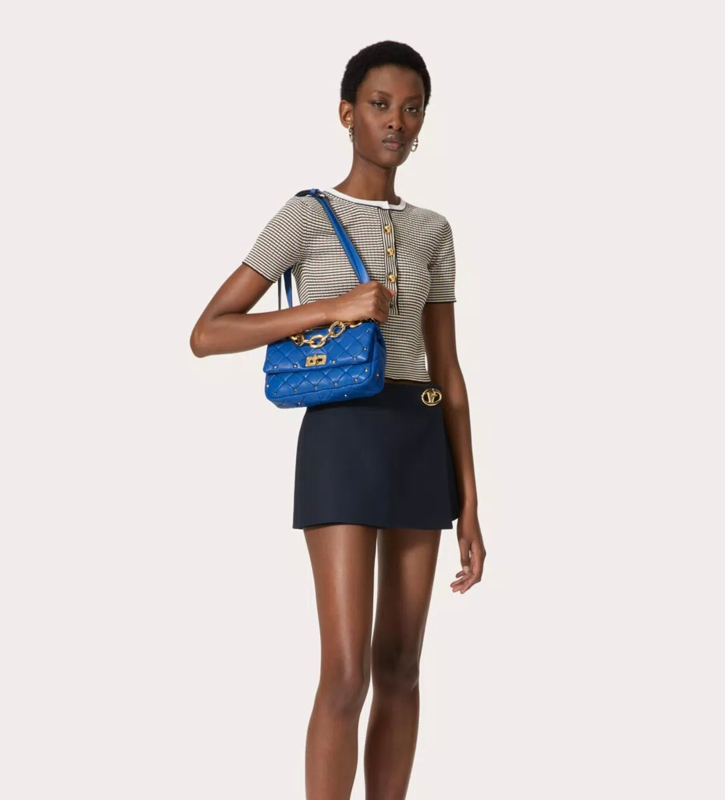 Valentino Garavani Rockstud Spike Bag In Nappa Patchwork - 2
