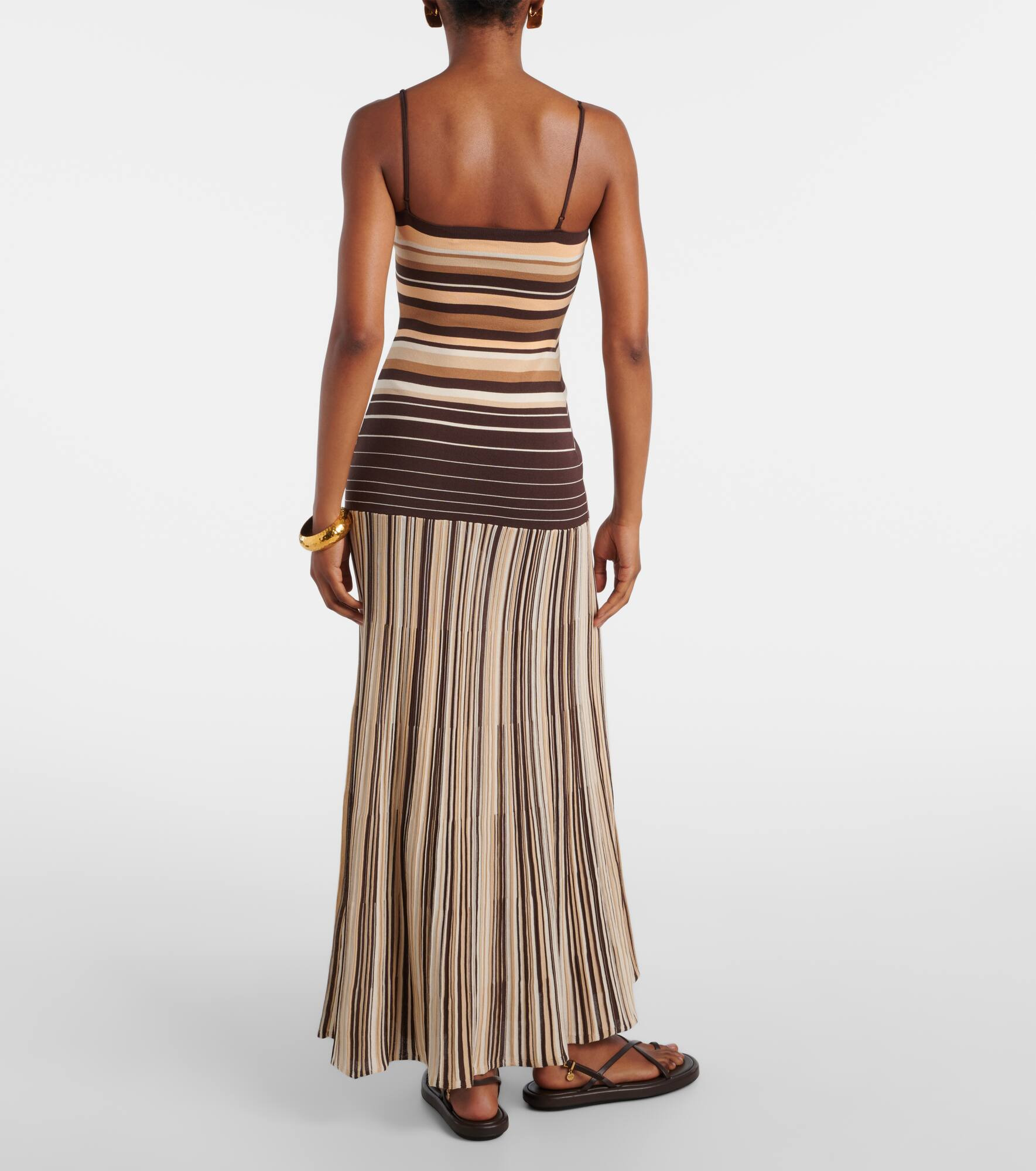 Esenia striped cotton-blend midi dress - 3