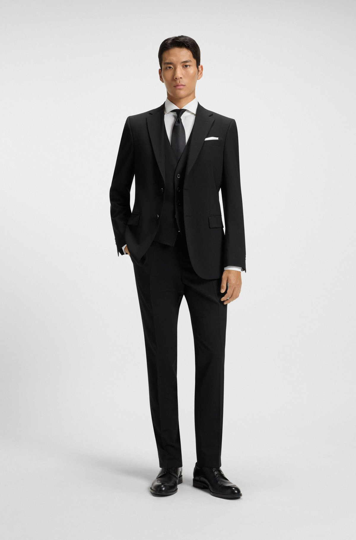 SINGLE-BREASTED WAISTCOAT IN VIRGIN-WOOL SERGE - 3
