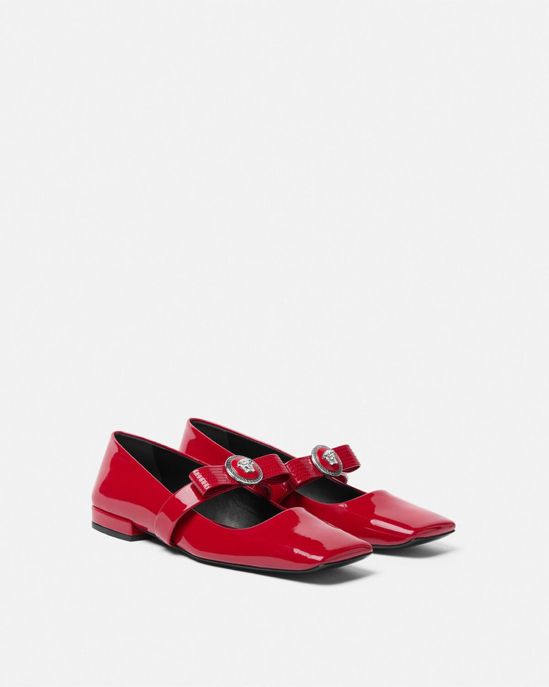VERSACE Gianni Ribbon Ballerinas outlook